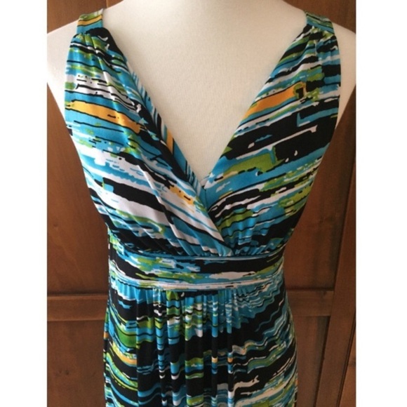 New Direction Teal & Green Color Splash Maxi - Picture 3 of 5